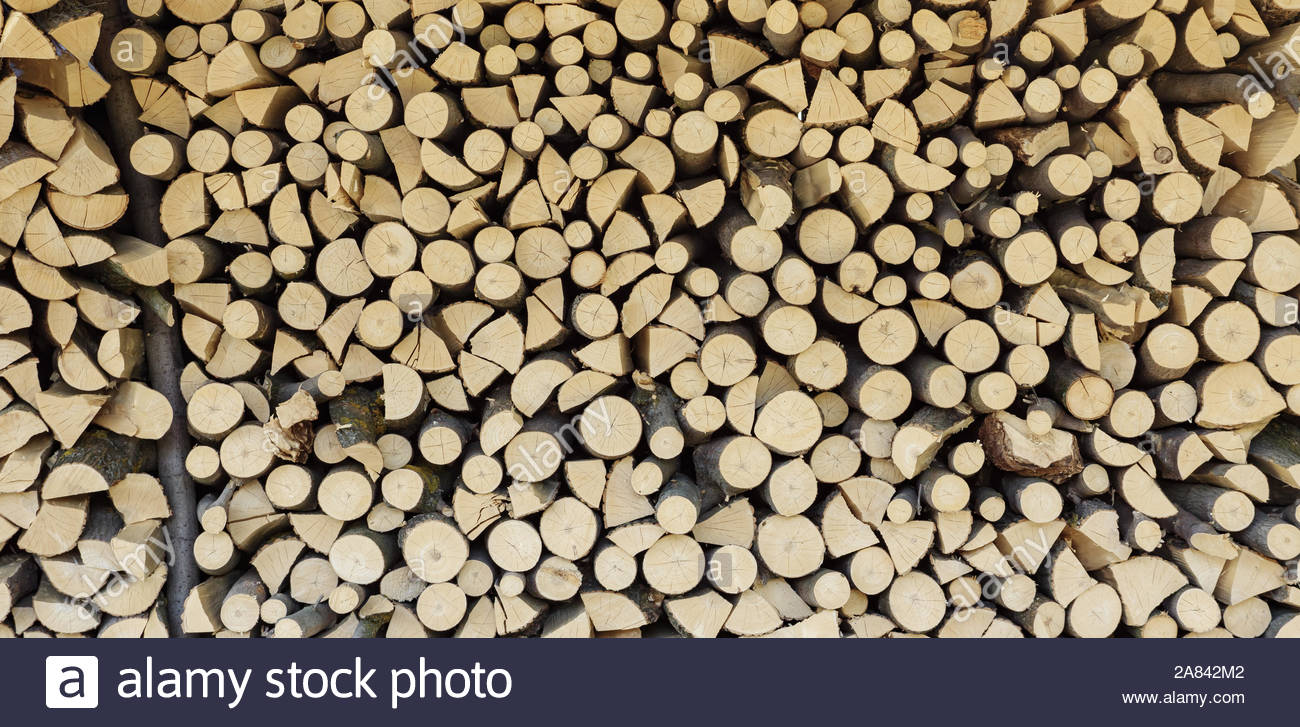 Firewood Background Texture After The Sawing Wood Stock Photo