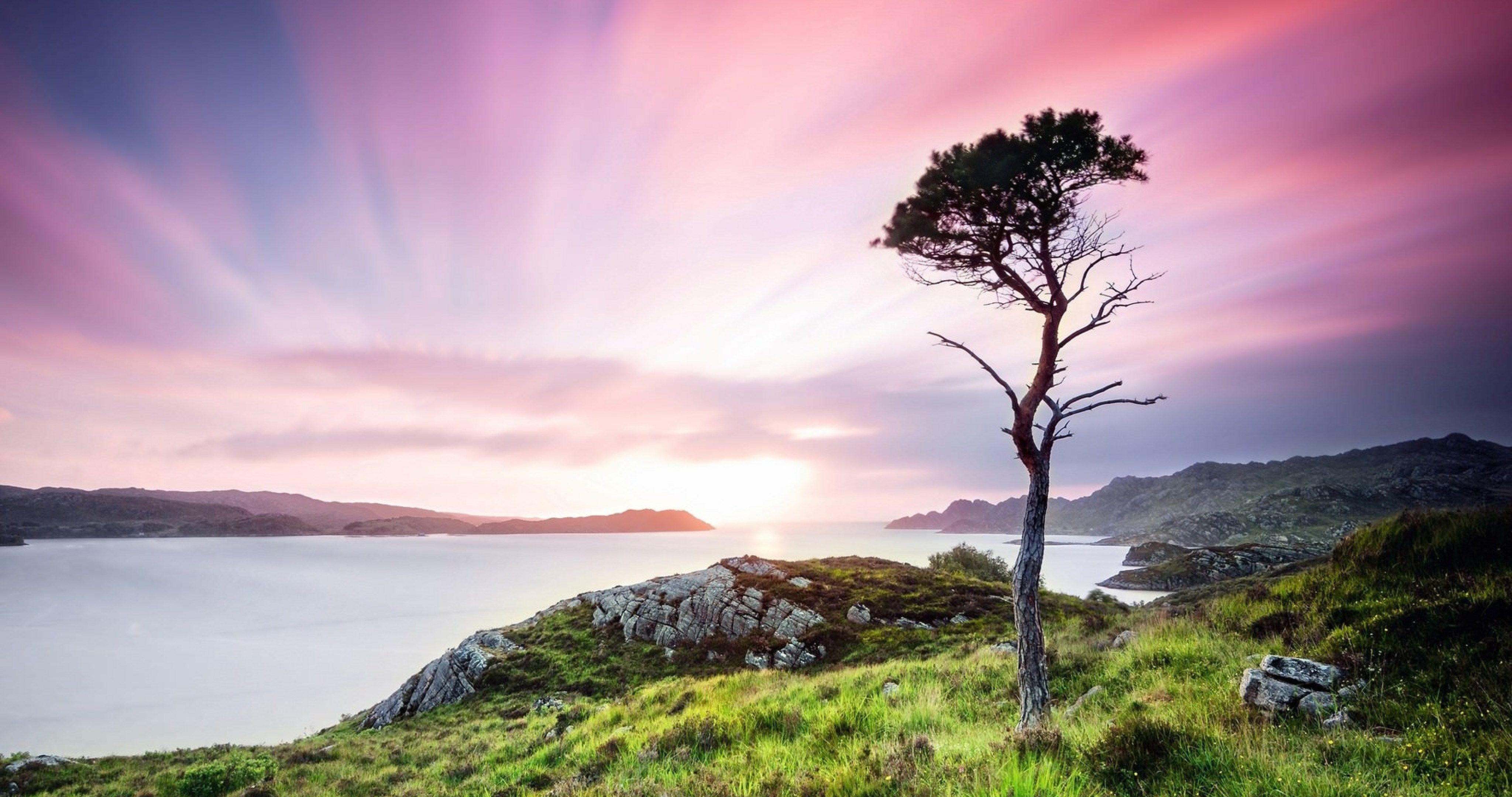 United Kingdom Scotland Twilight Landscape Wide 4k Ultra HD