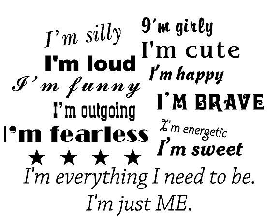 Girls Room Silly Cute Girly I M Just Me Wall Quote By