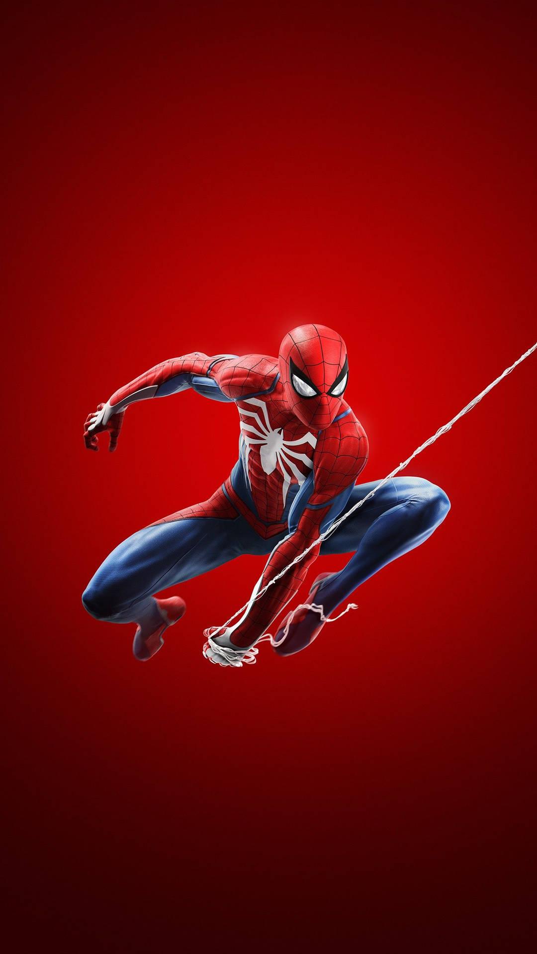 Red Spider Man Swinging 4k Marvel iPhone Wallpaper