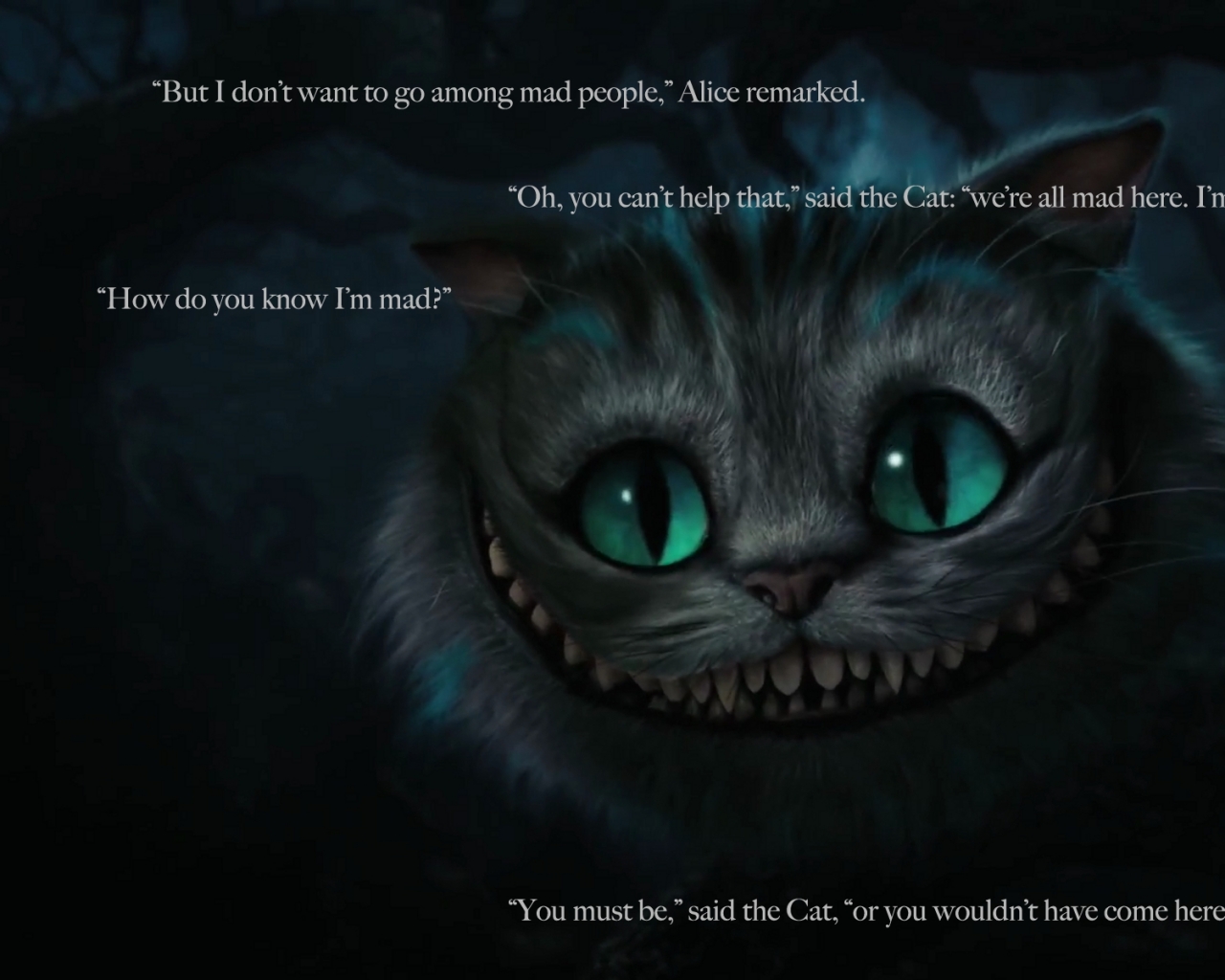Cats Alice In Wonderland Quotes Cheshire Cat Wallpaper Art