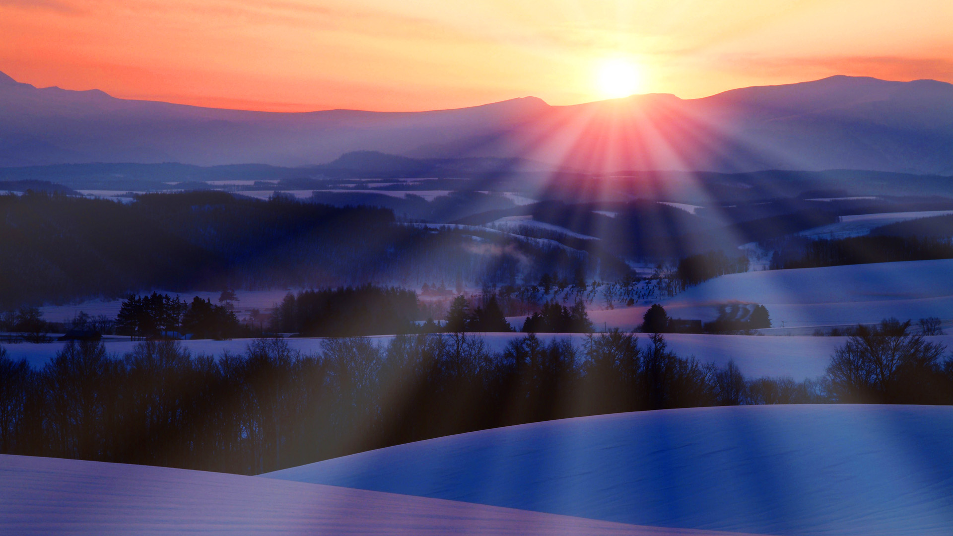Winter Sunrise Photography Wallpaper Desktop Background Scenery