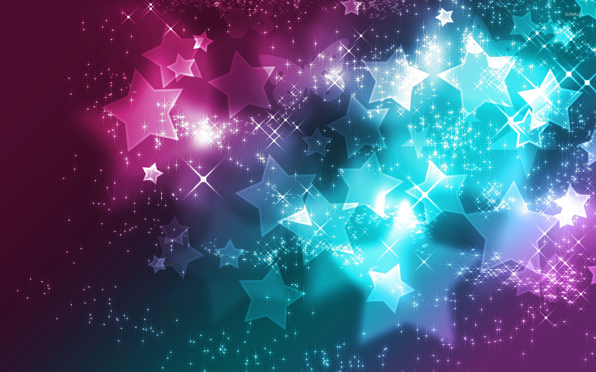 Sparkly Colorful Stars Wallpaper Digital Art