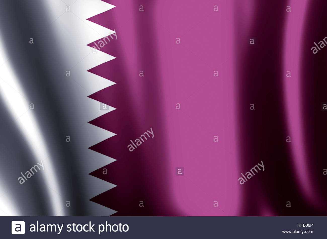 Qatar Stylish Waving And Closeup Flag Illustration Perfect For