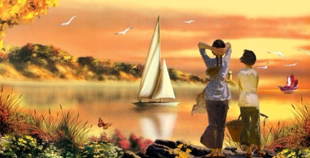 Colombian American country painting murals TV background wallpaper