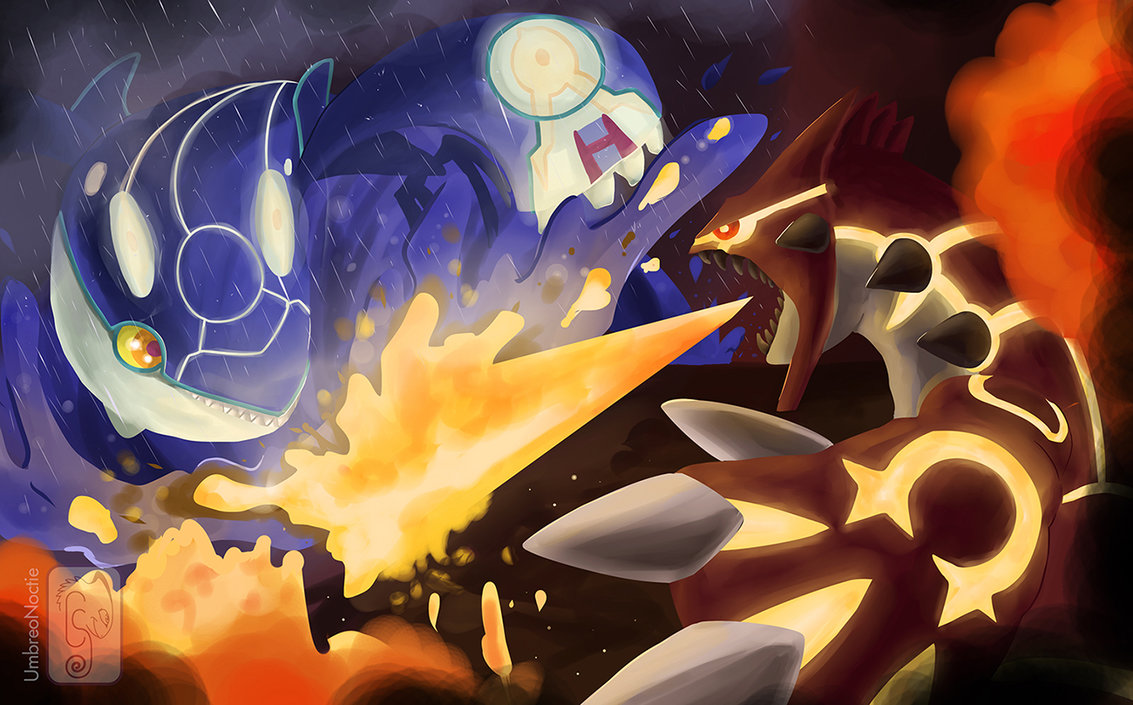 Kyogre And Groudon New Battle By Umbreonoctie