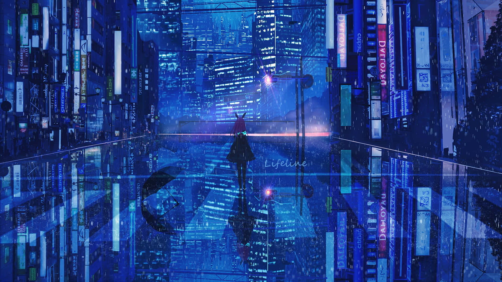 Blue Anime Background Wallpaper