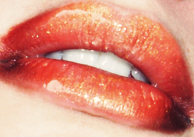 Glitter Lips Wallpaper Orange Gold By