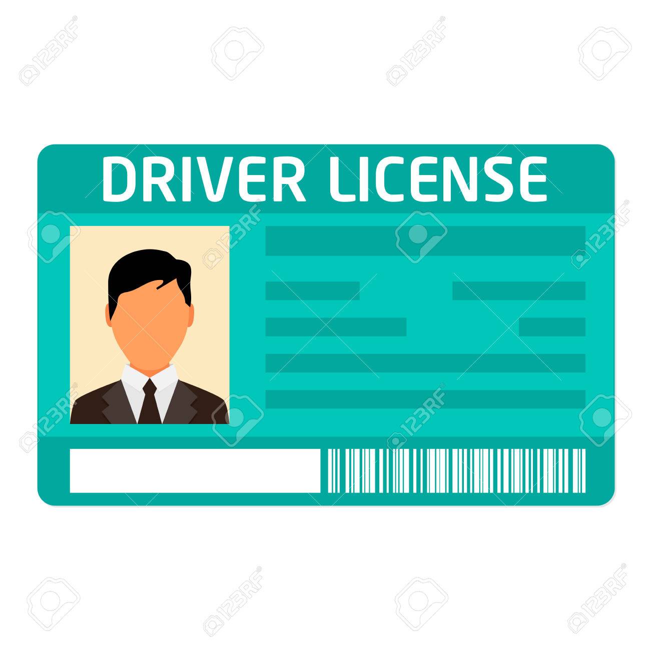 Car Driver License Identification With Photo Isolated On White