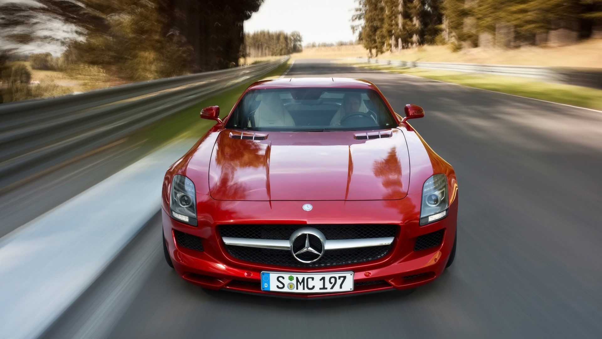 Mercedes Benz SLS AMG Red 2010 for 1920 x 1080 HDTV 1080p resolution 1920x1080