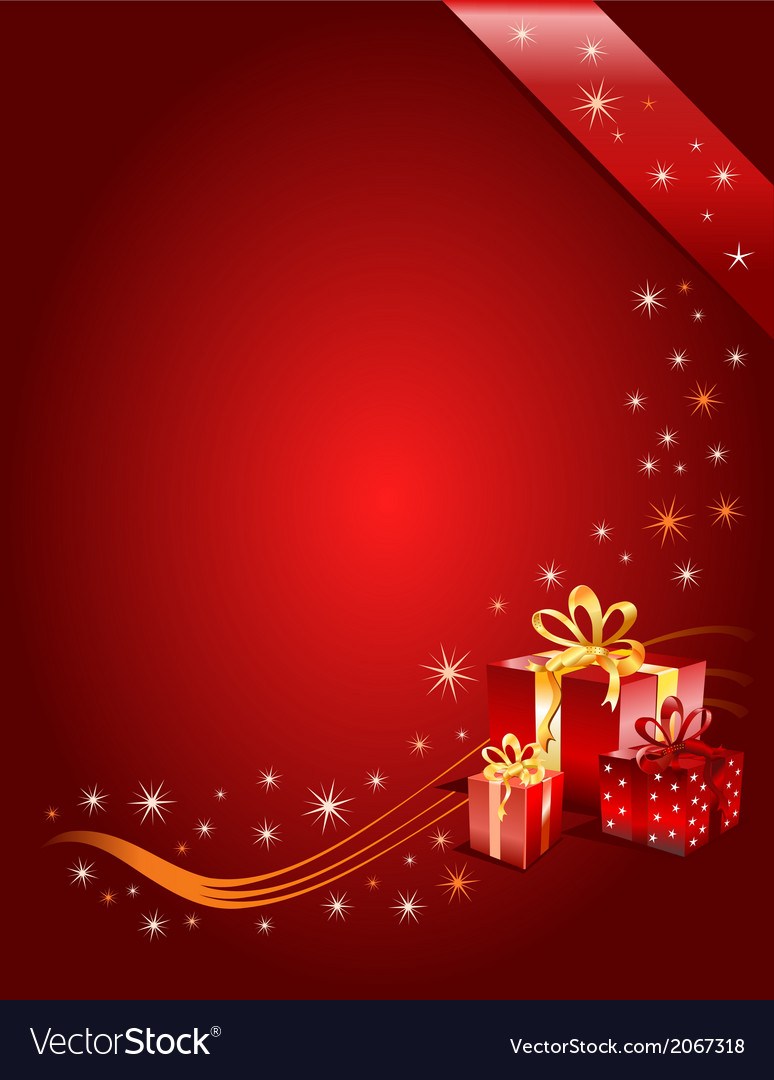Red Christmas Background With Gifts Royalty Vector