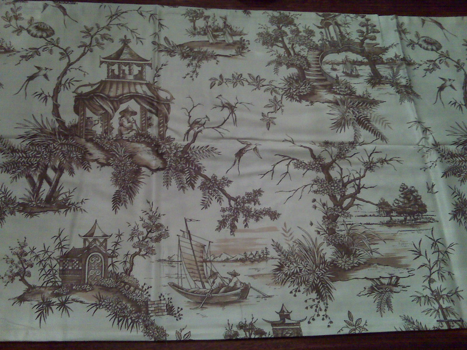 Brown Toile Chinoiserie