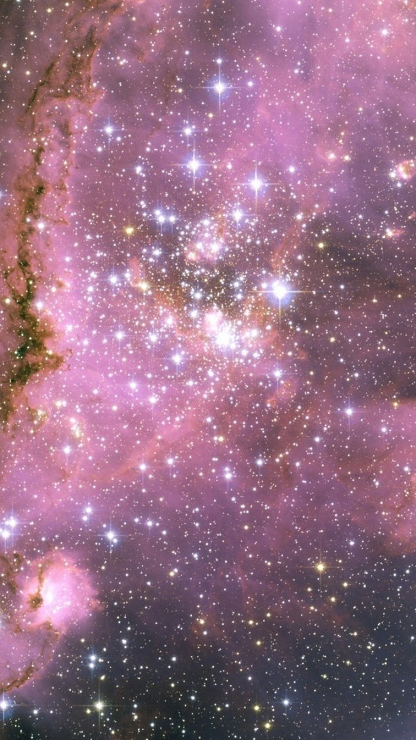 Pink Light Galaxy iPhone Stars Wallpaper 3d