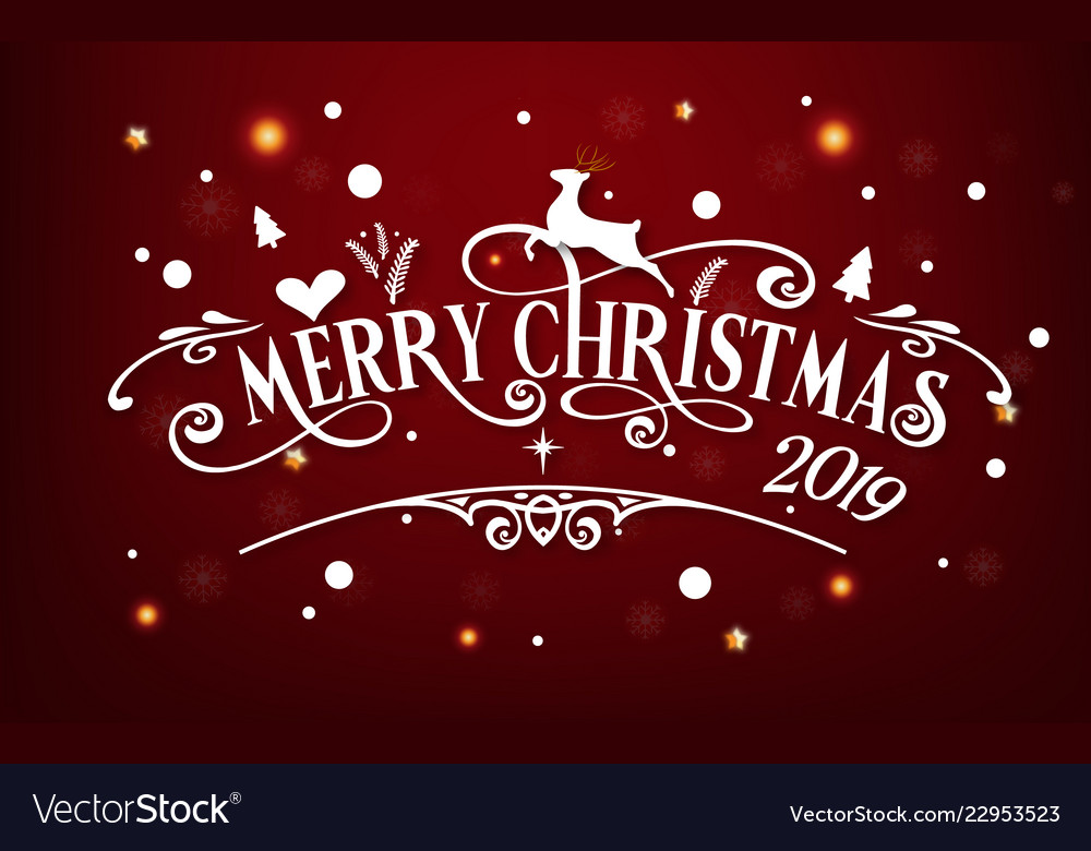 Merry Christmas Day Happy New Year And Xmas Vector Image