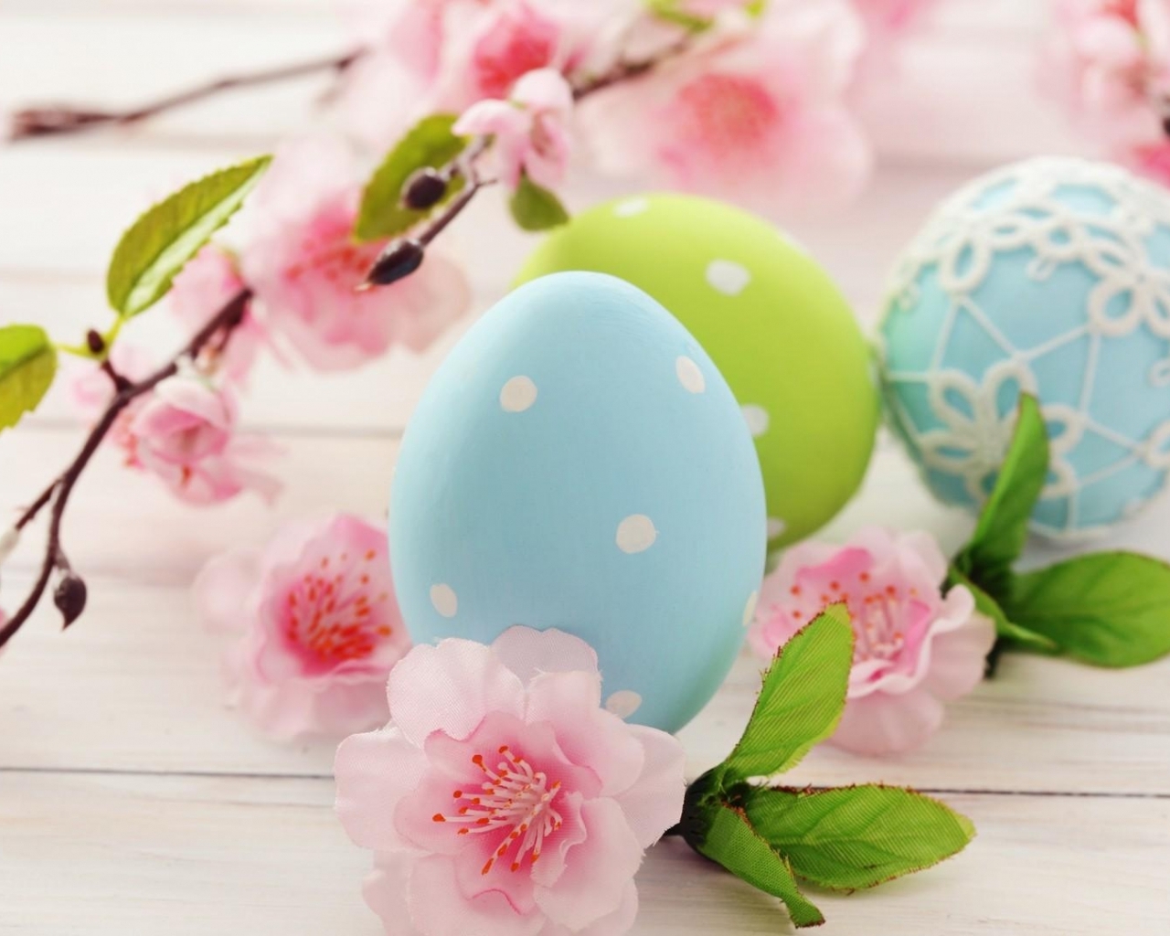 Sakura Easter Eggs Wallpaper