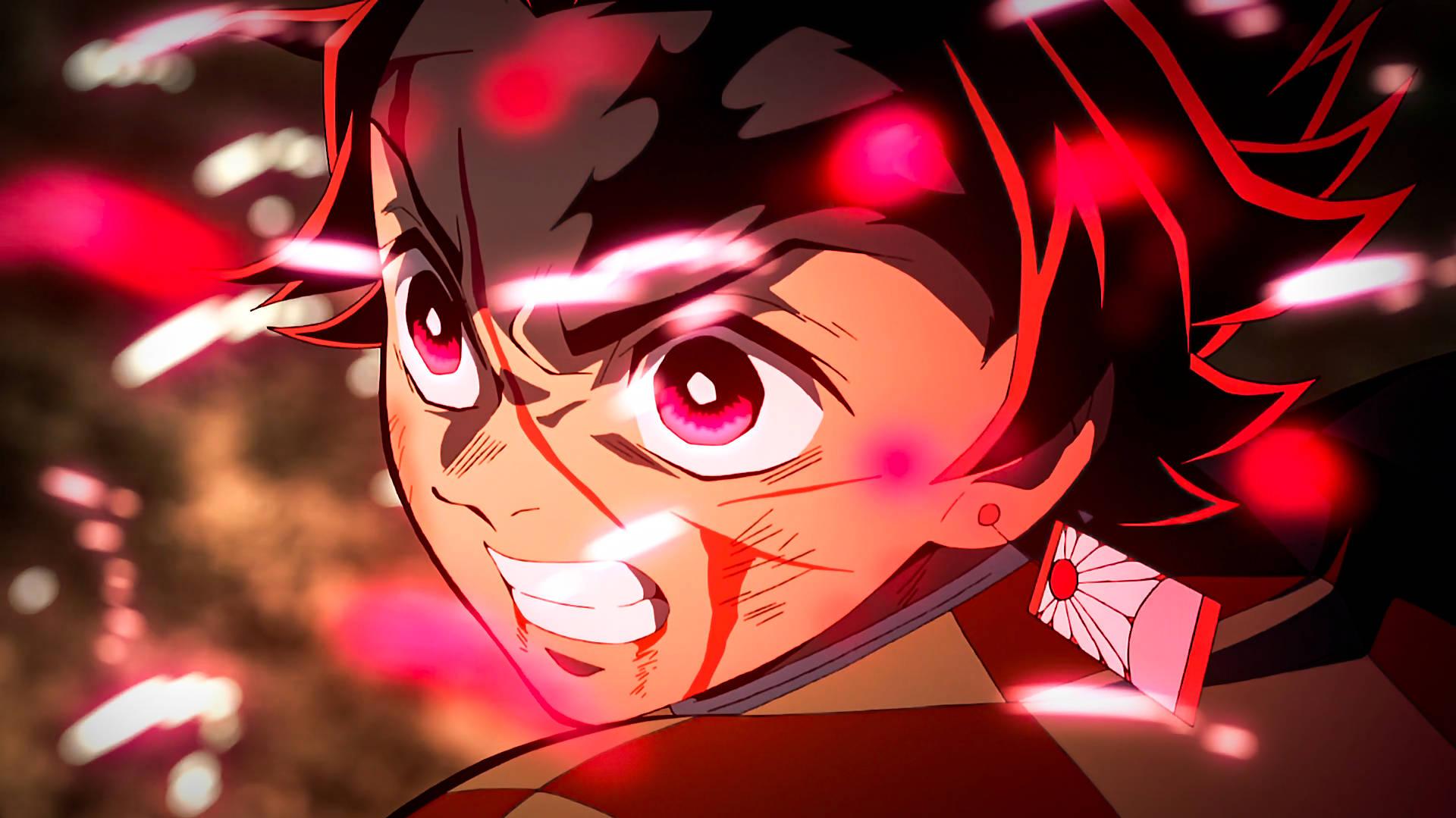 Tanjiro Transforming Into Hinokami Kagura Wallpaper