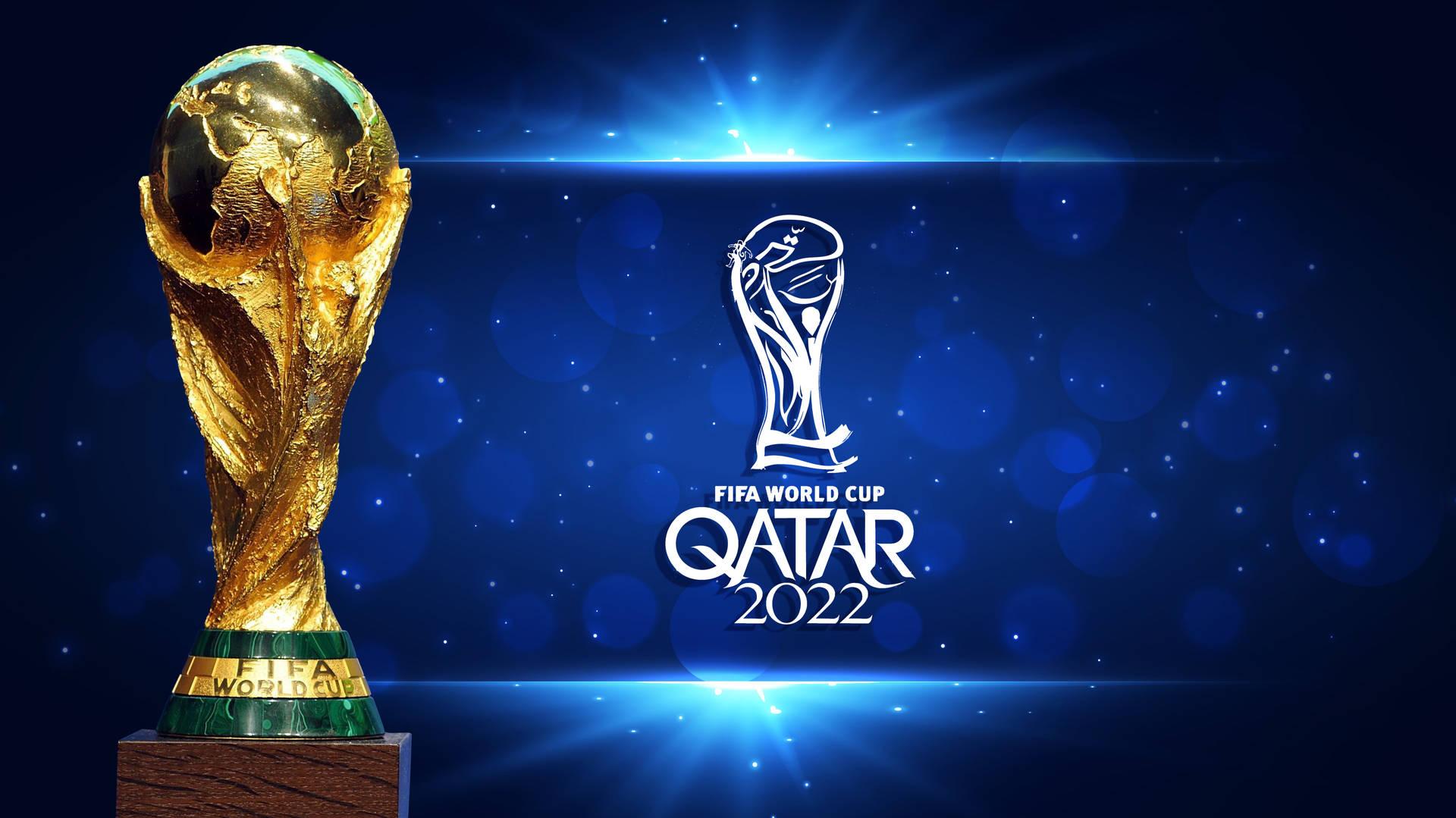 Download Sparkly Gold Trophy Fifa World Cup 2022 Wallpaper