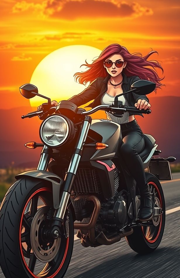 Motorcycle Girl Wallpaper