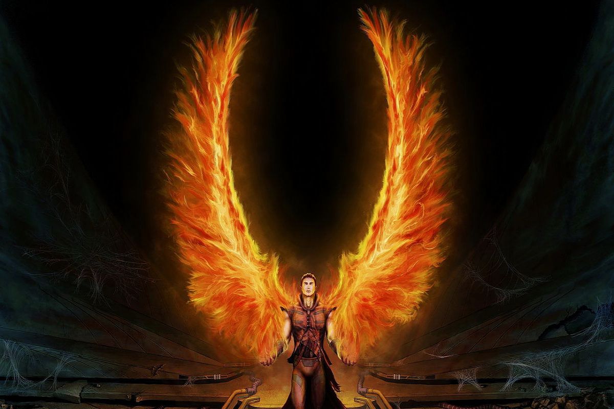 Angel Fire Wings Alas Wallpaper Pictures