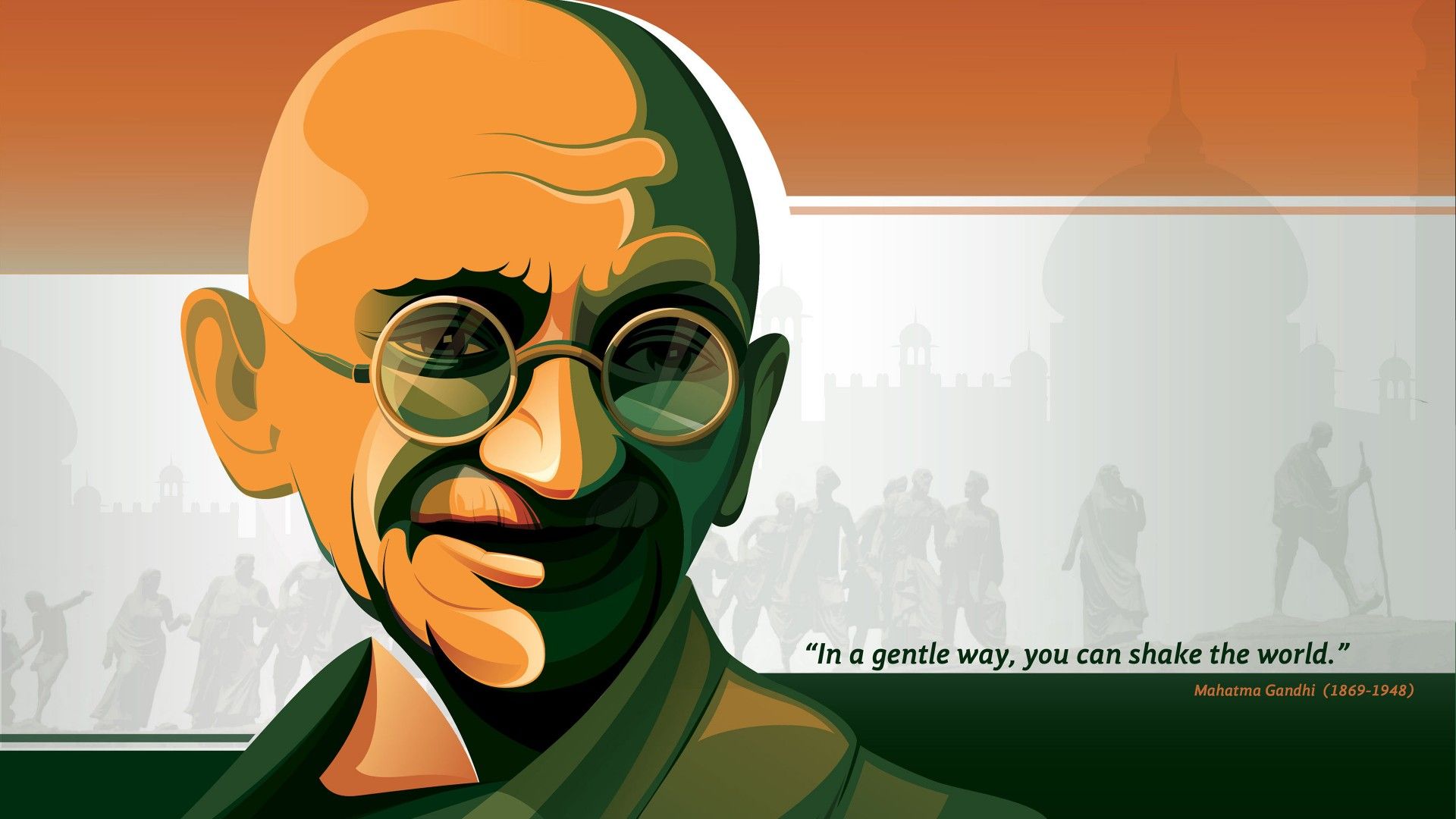 Mahatma Gandhi India Flag HD Indian Wallpaper