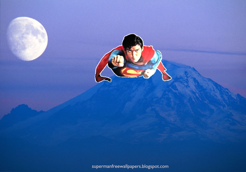Flying At Blue Moon Mountain Desktop Wallpaper Of Superman