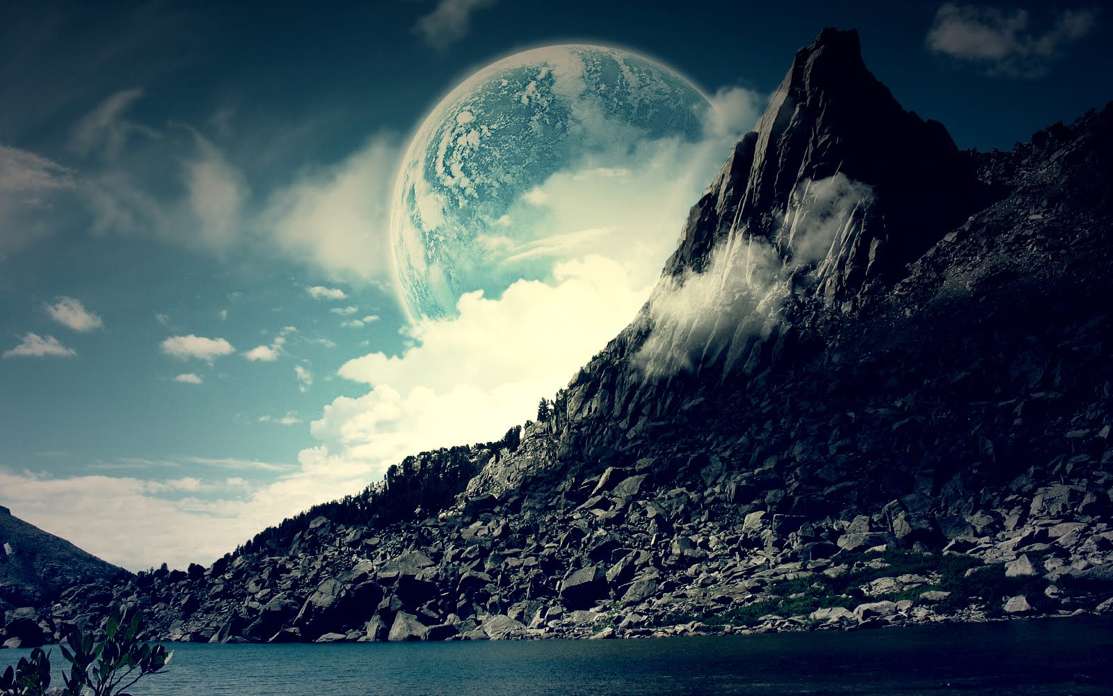 Mystical Moon Landscape Desktop Wallpaper And Background