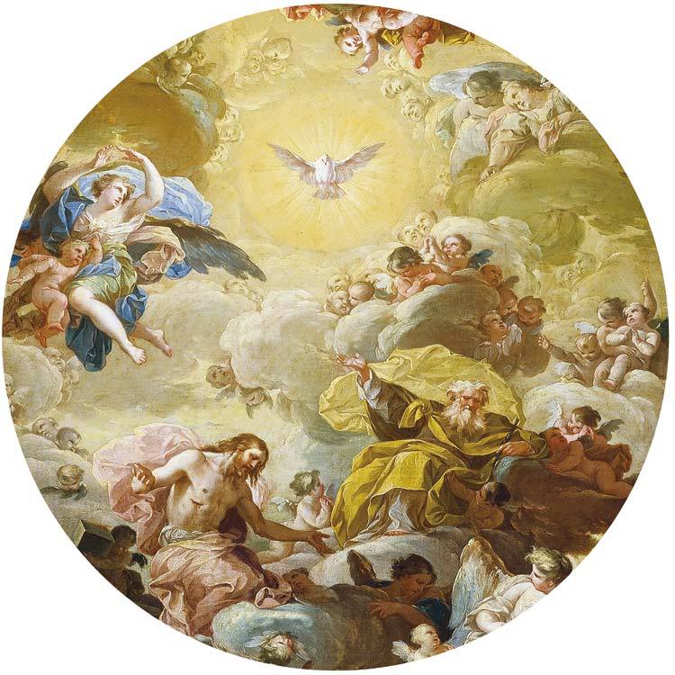 Of European Painting Religious Murals Ceiling Lights Wallpaper