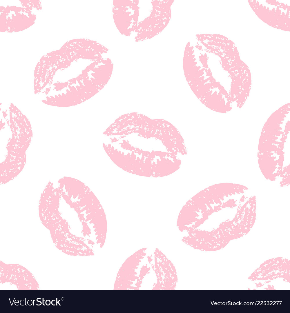 Pink Kisses Seamless Pattern Background Royalty Vector