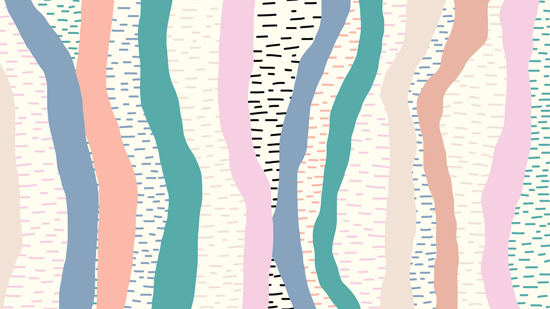 Cute Pastel Wavy Lines Wallpaper