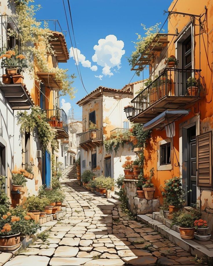 Architecture Painting Wallpaper For Contemporary Art