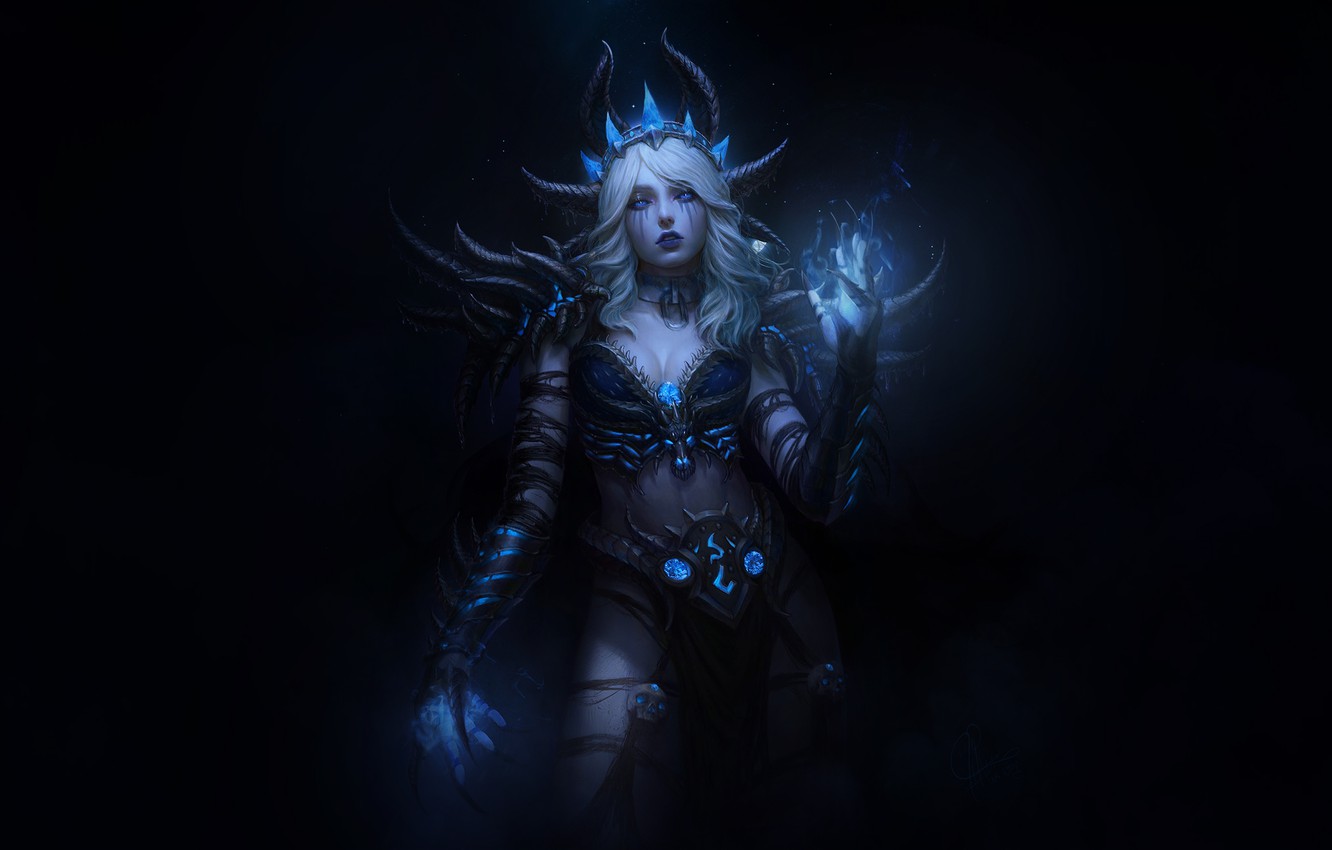 Wallpaper Girl Style Magic Costume Wow Art Queen Warcraft