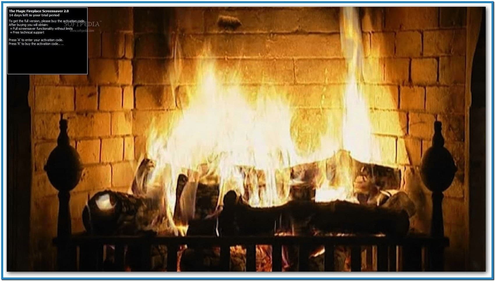 crackling fireplace screensaver free