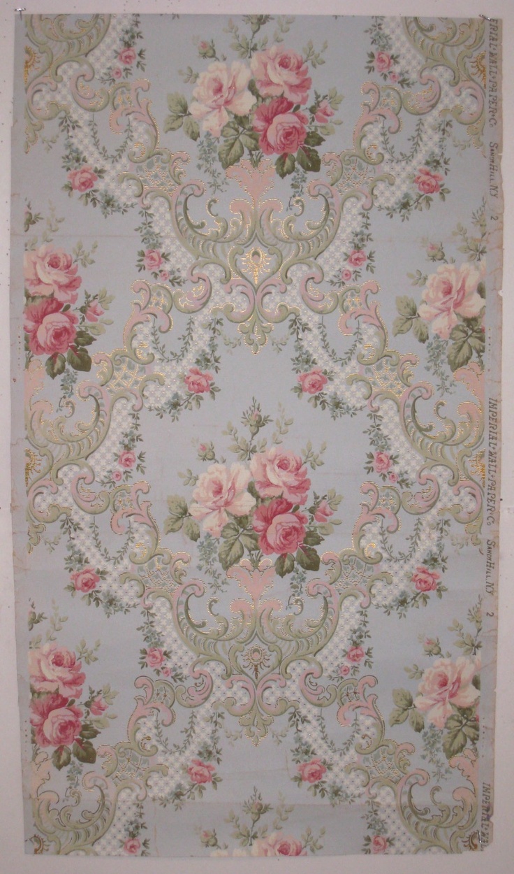 Beautiful Antique 19th Century American Floral Wallpaper