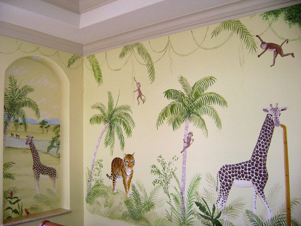 Wall stickers for children rooms in african savannah jungle style 600x450