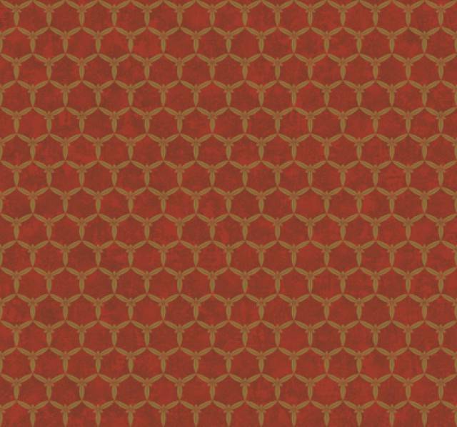 Wallpaper Designer Red Faux Finish Marble With Metallic Gold Leaf