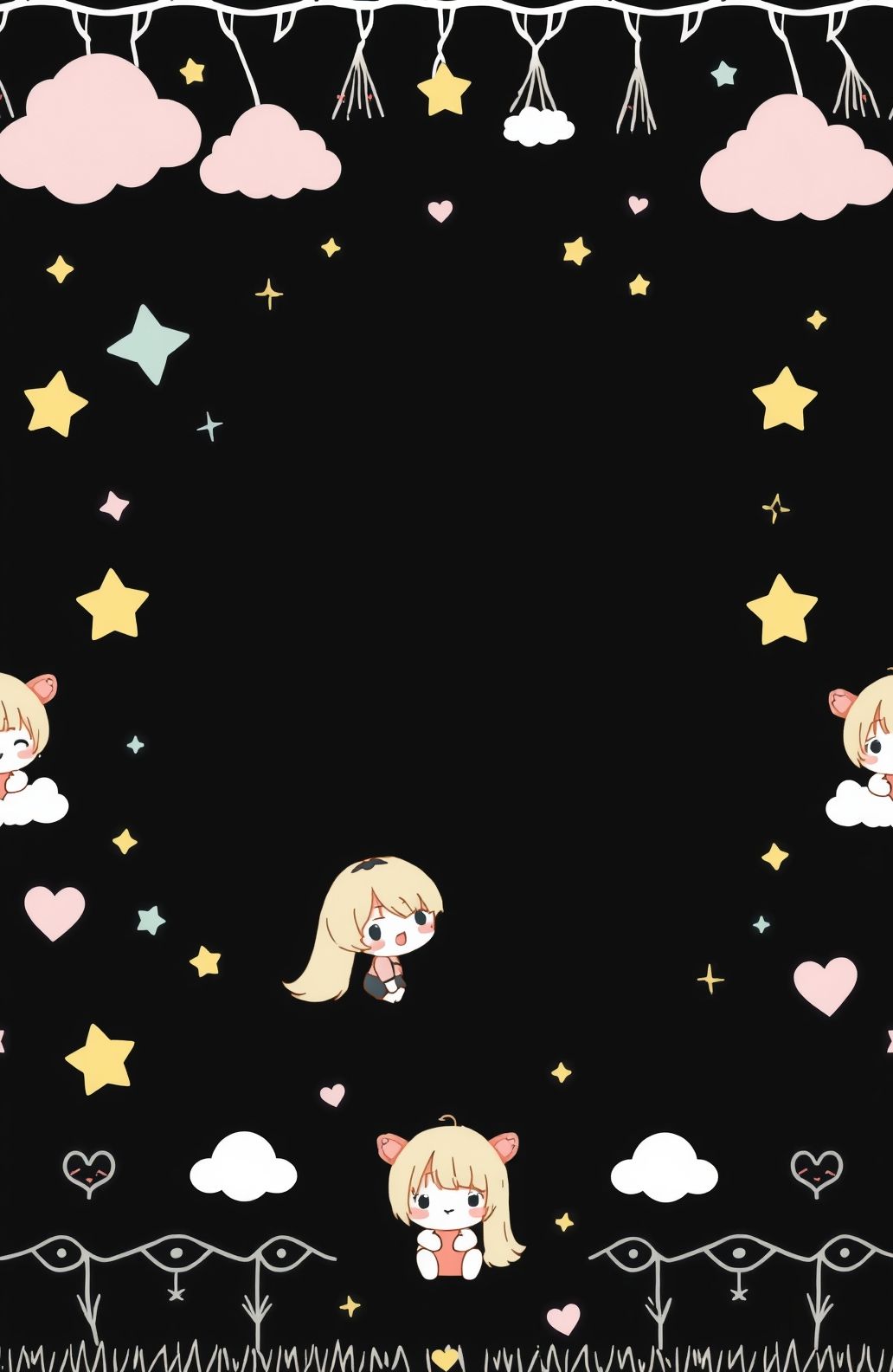 Kawaii Black Wallpaper