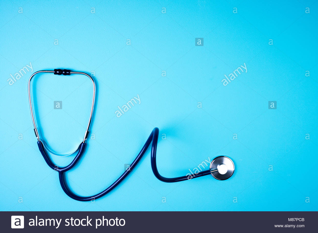 Stethoscope On Blue Background Medical Doctor