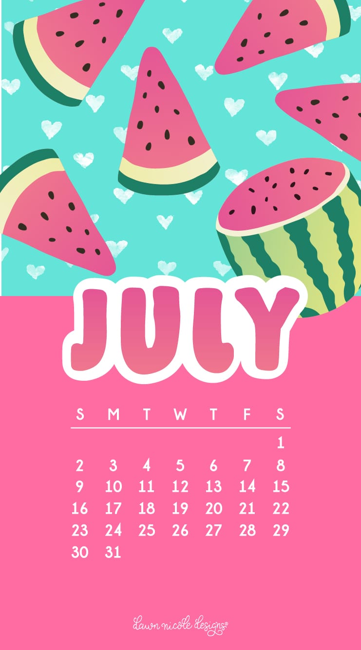 July Calendar Tech Pretties Dawn Nicole Designs