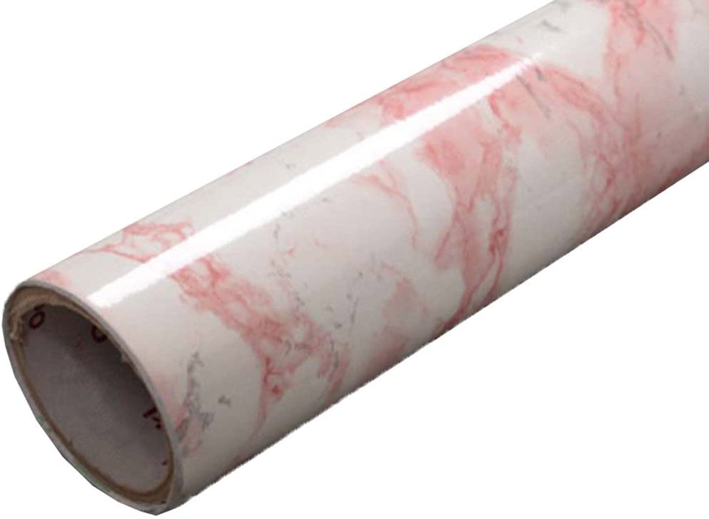 Hoho Pink Self Adhesive Marble Paper Film Vinyl Decor Wallpaper