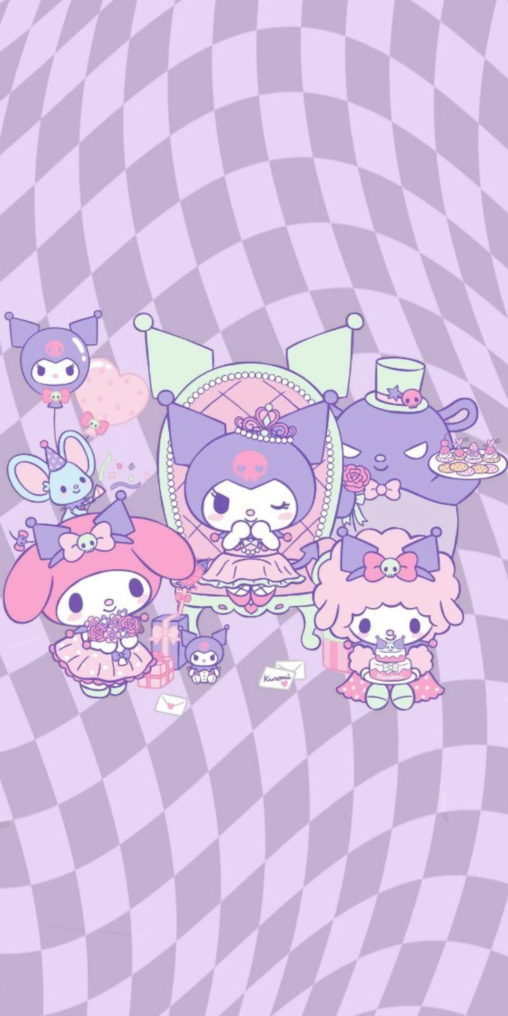 Kuromi pastel birthday wallpaper Hello kitty iphone wallpaper