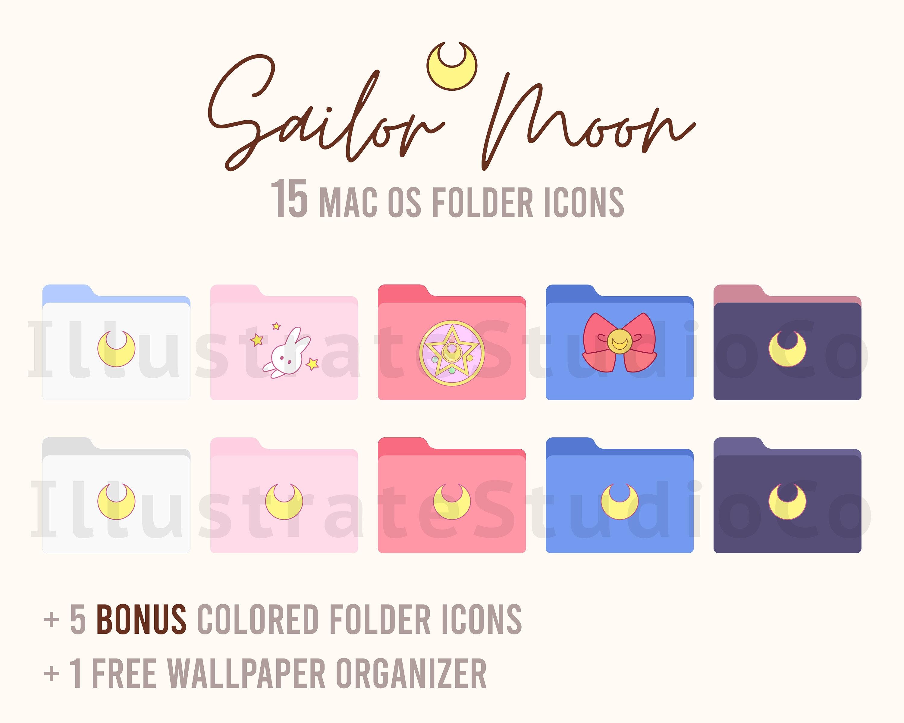 Sailor Moon Folder Icons Sailormoon custom Folder Icons Etsy