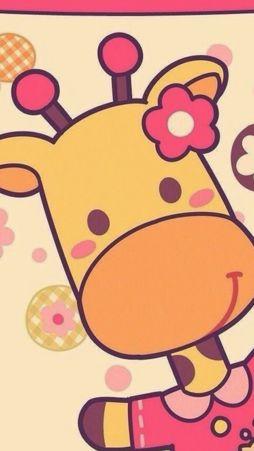 Cute Cartoon Giraffe iPhone Plus And Wallpaper