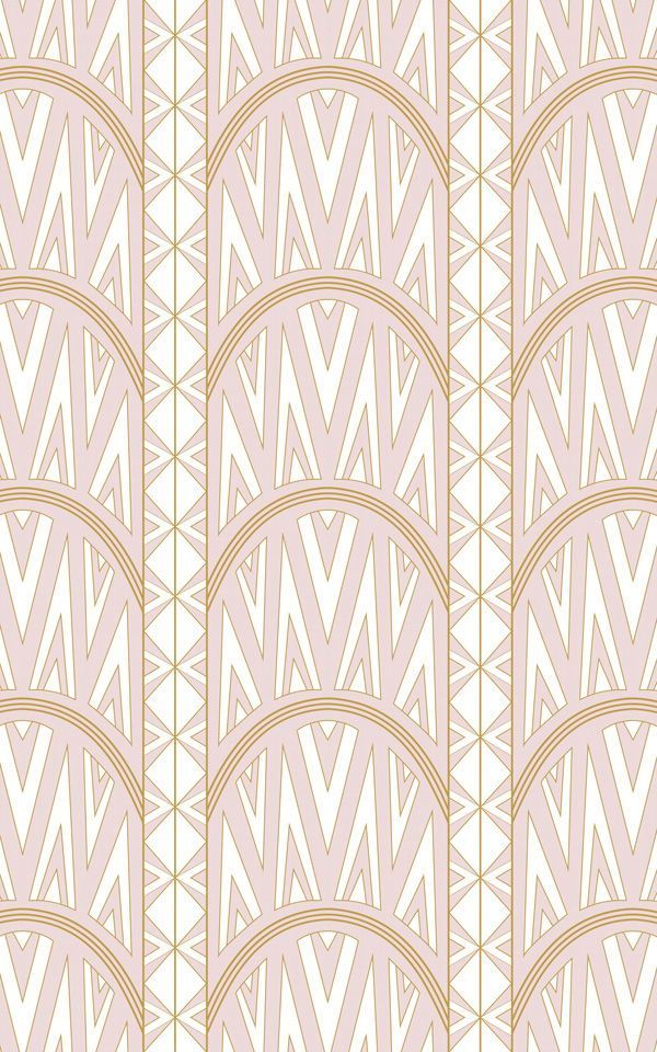 Sfondo rosa a tema Gatsby Design Art Deco MuralsWallpaper