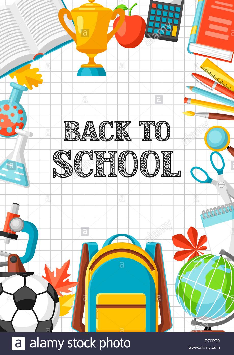 Back To School Background With Education Items Stock Vector Image