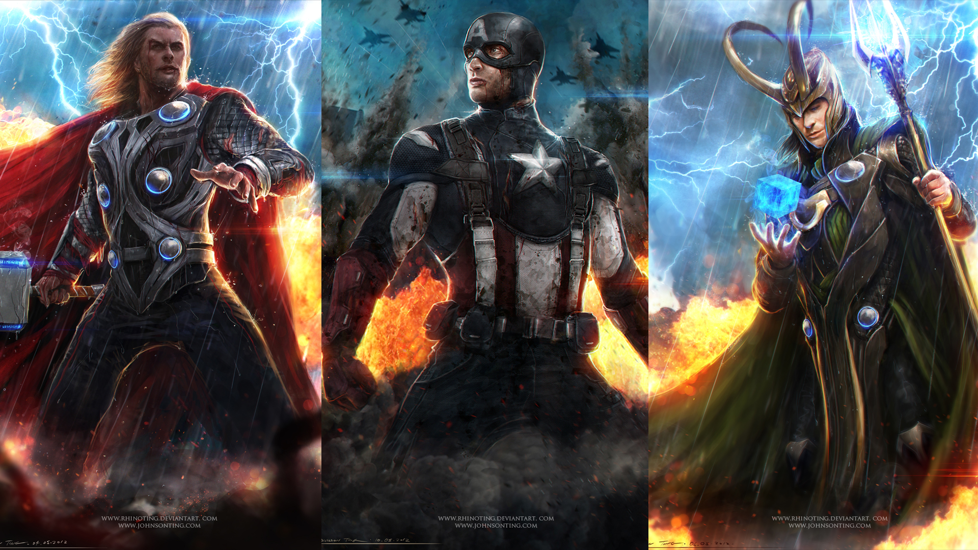 Thor Captain America And Loki HD Wallpaper