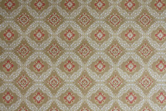 S Vintage Wallpaper Yellow Green Black And Red Geometric Pattern