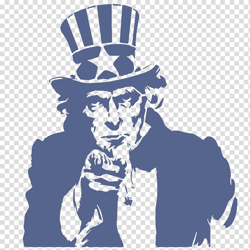 Uncle Sam Stencil Art United States Poster Template Transparent