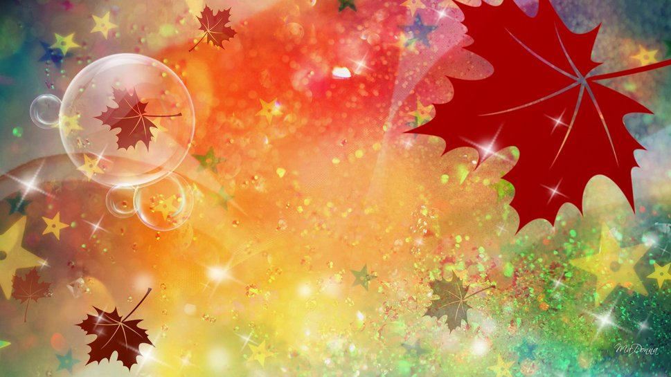 Fall Abstract Bubble Leaves Wallpaper