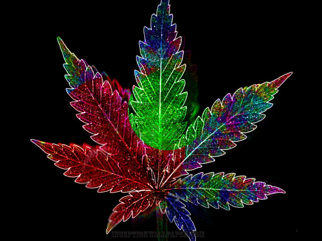Psychadelic Weed Leaf   WeedPad Wallpapers