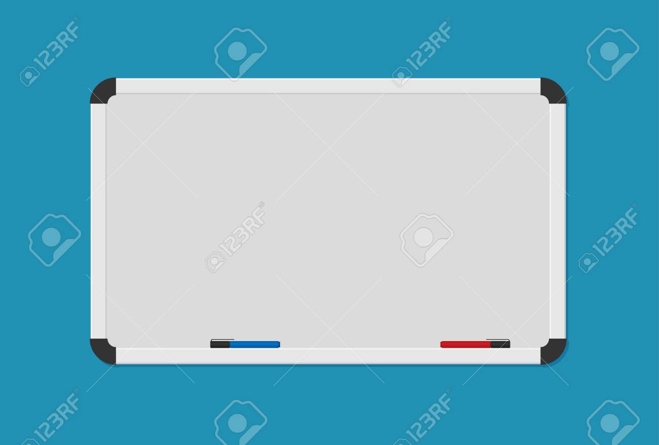 Whiteboard Background Frame With Marker Vector Illustration